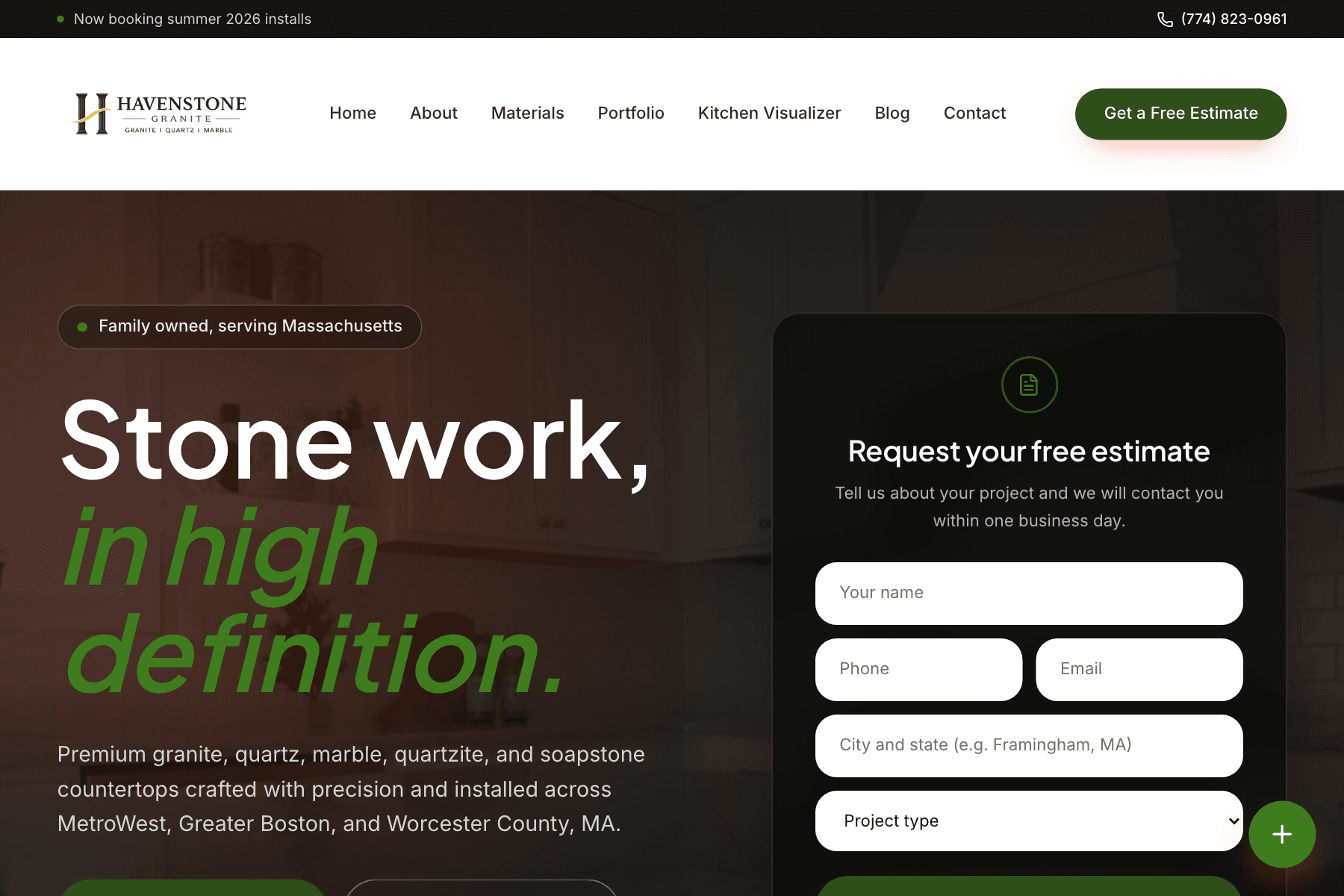Havenstone Granite website