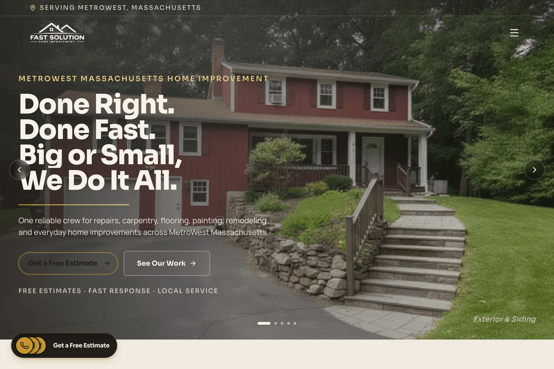 Fast Solutions Home Improvement website