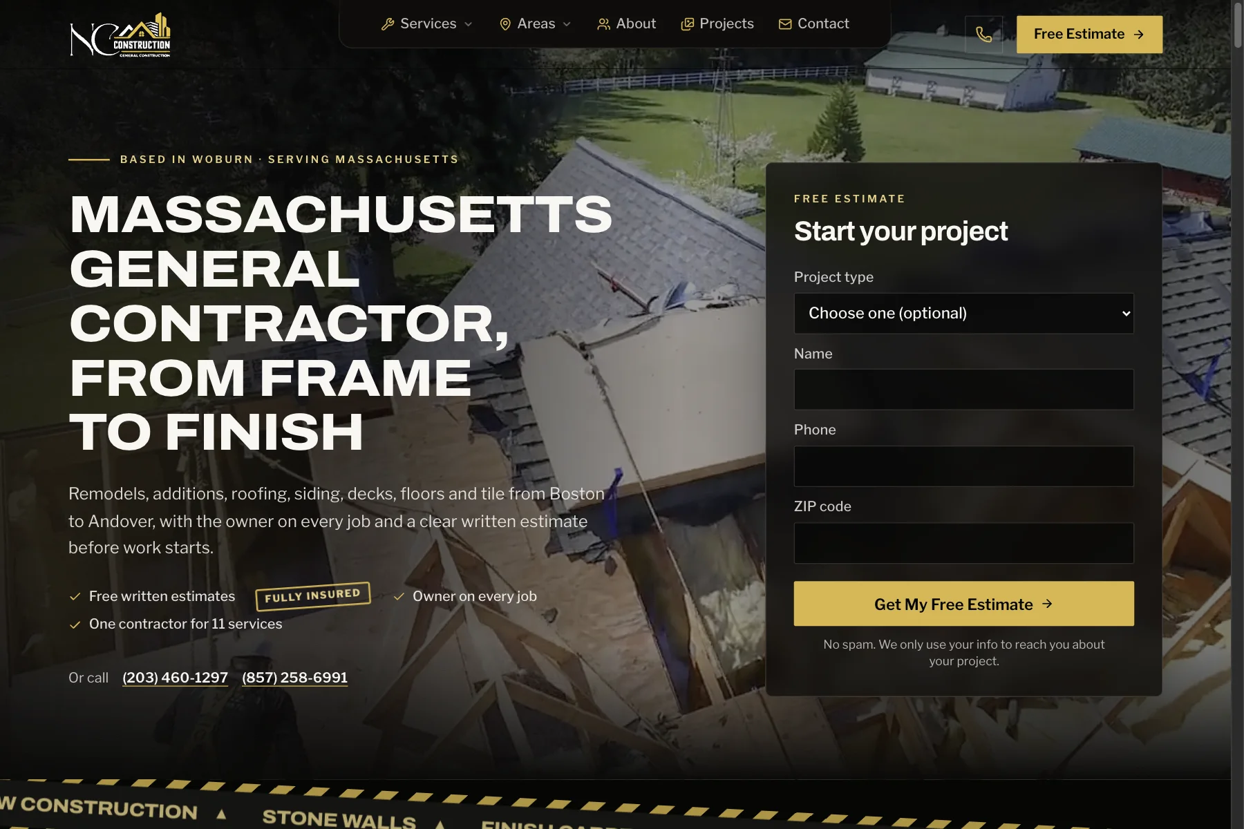 NC Construction website