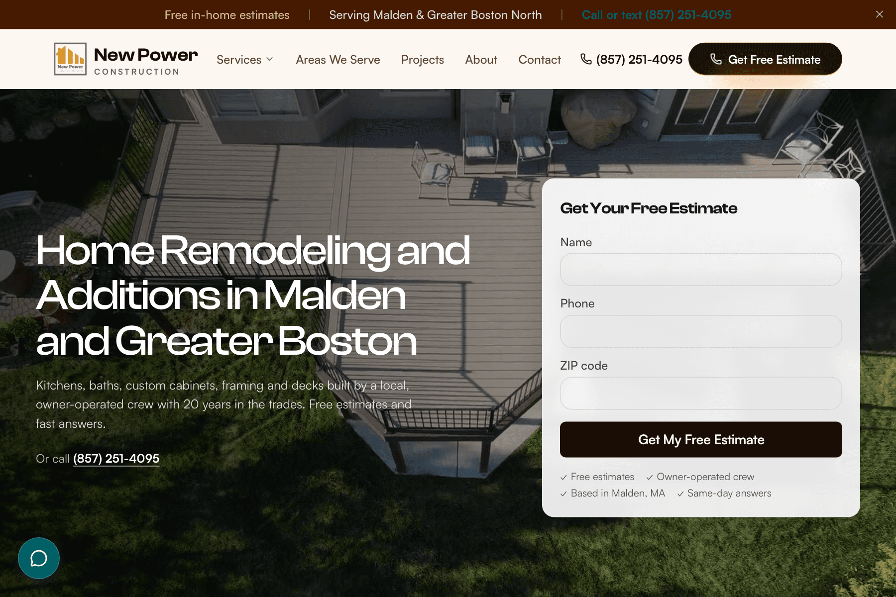 New Power Construction website