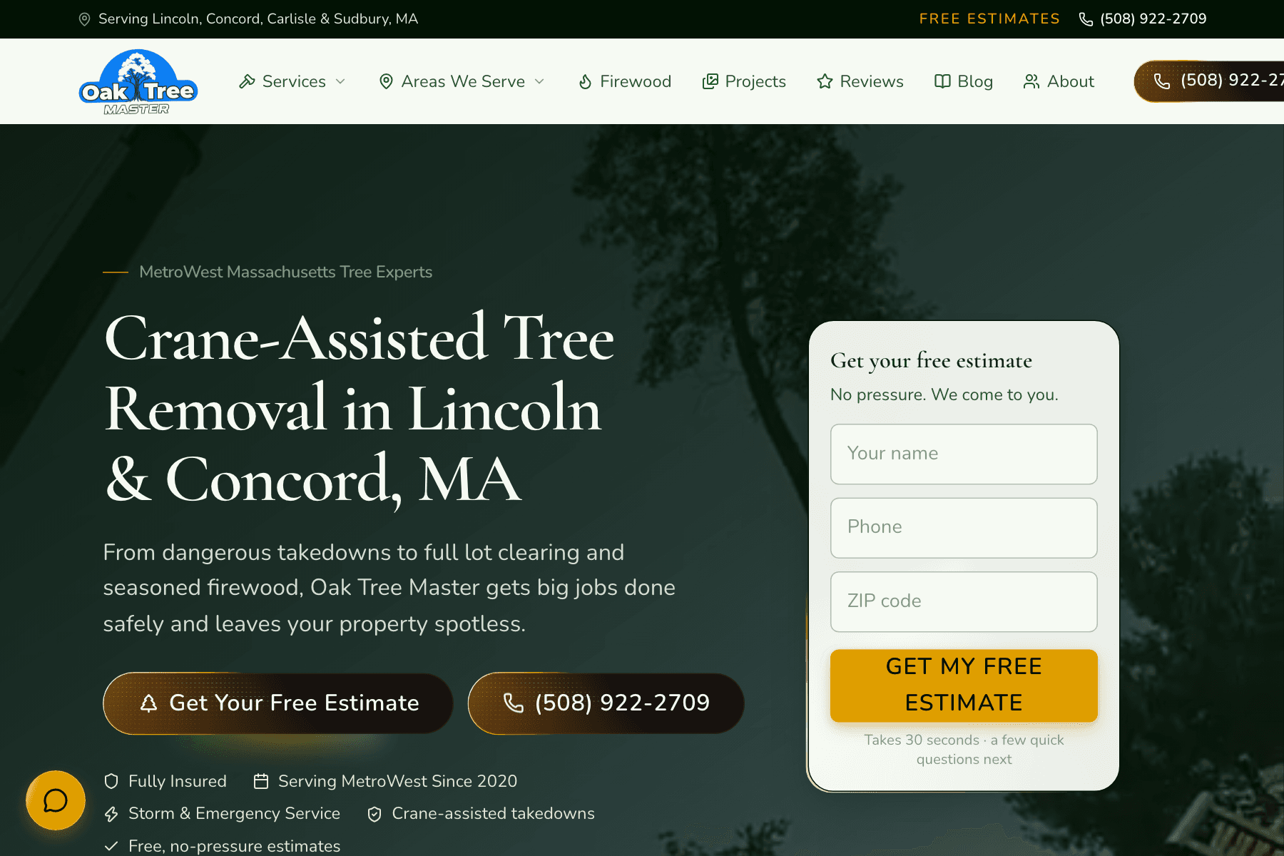 Oak Tree Master website