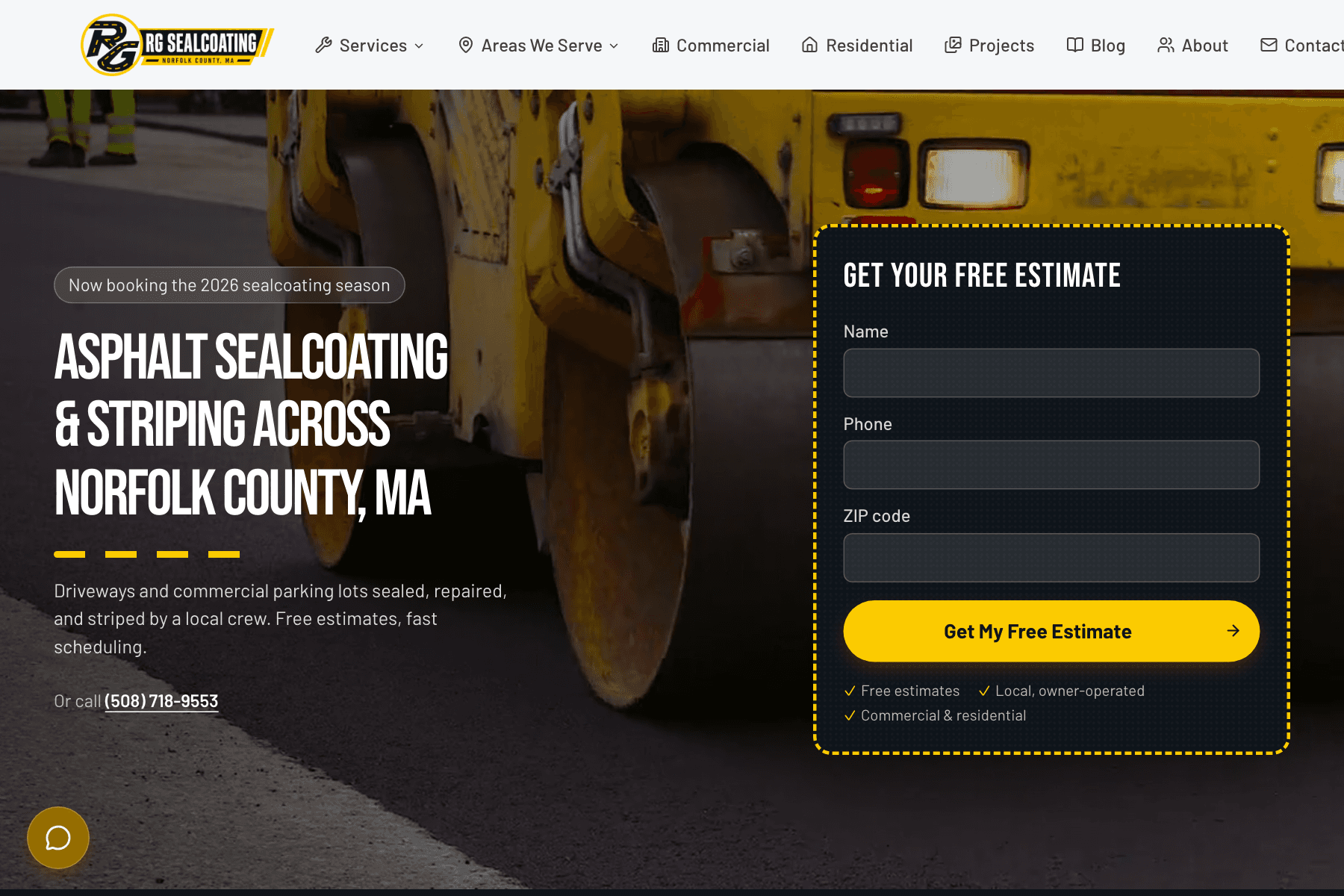 RG Sealcoating website