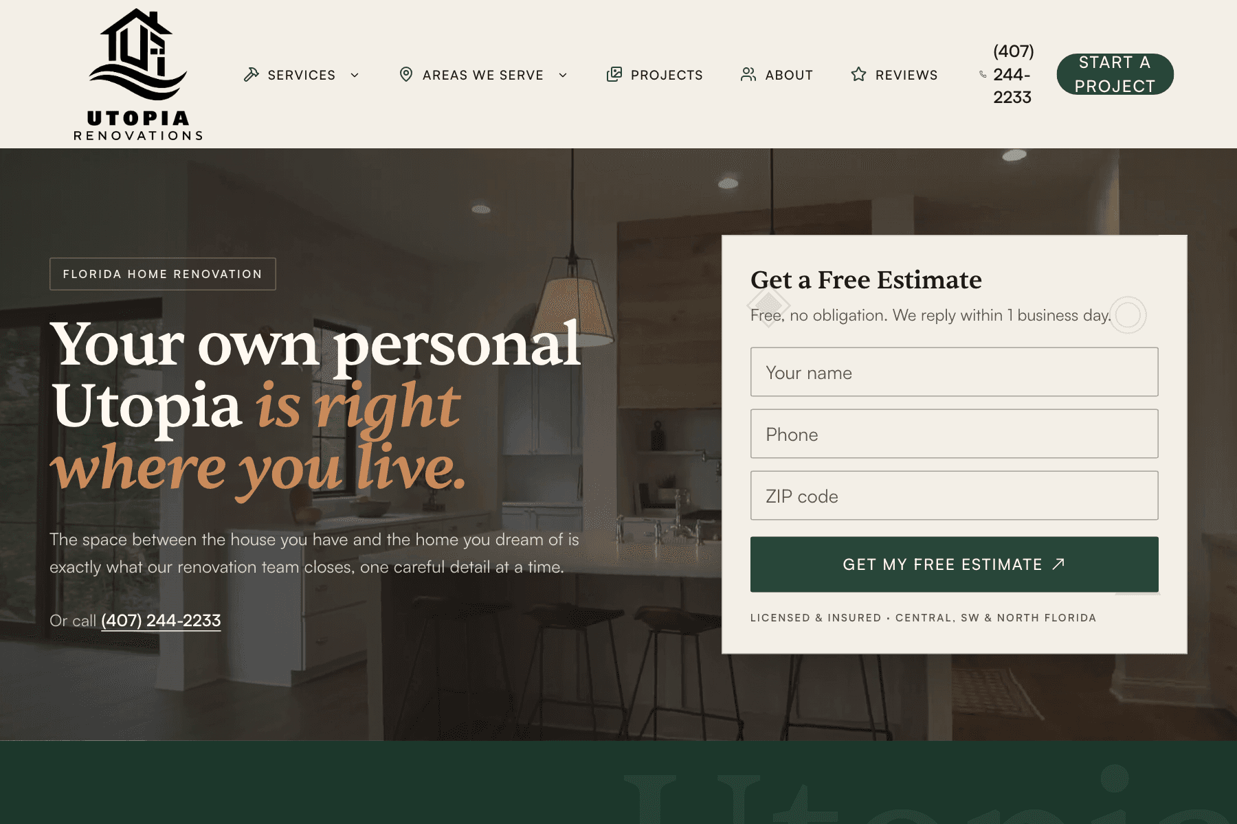Utopia Reno website
